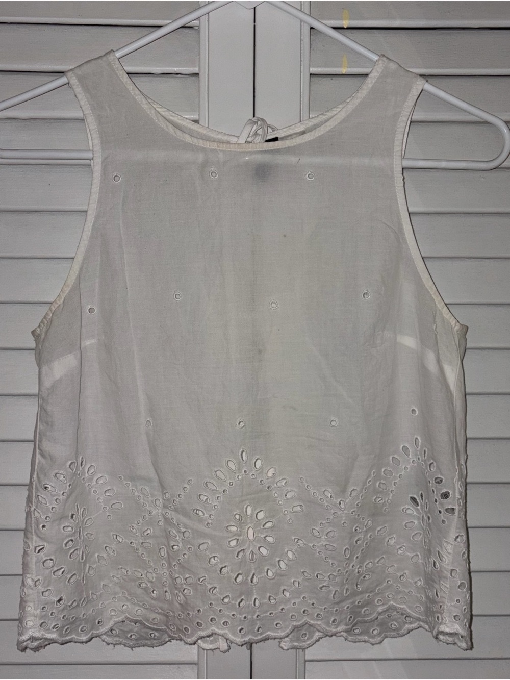 H&M Women’s White Eyelet Sleeveless Top